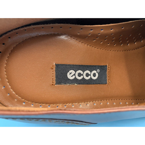 ECCO Brown Leather Cap Toe Lace Up Oxfords Dress Shoes Men's Size 10 B/ EU Sz 44 - Picture 9 of 11